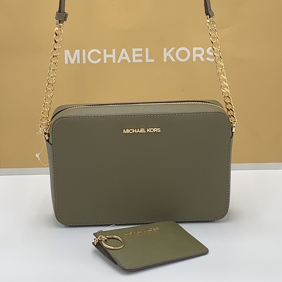 MICHAEL KORS LARGE EW CROSSBODY BAG & SMALL TOP ZIP COINPOUCH OLIVE COLOR - Picture 6 of 16